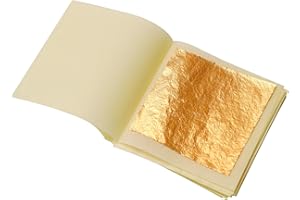 KIRIN Gold Leaf Sheets 20 Sheet Gold Leaf for Cake Chocolates Decorating, Bakery Pastry Cooking, Makeup Health & Spa,Gilding Crafting,Gilding Dessert Decoration, DIY Arts Project