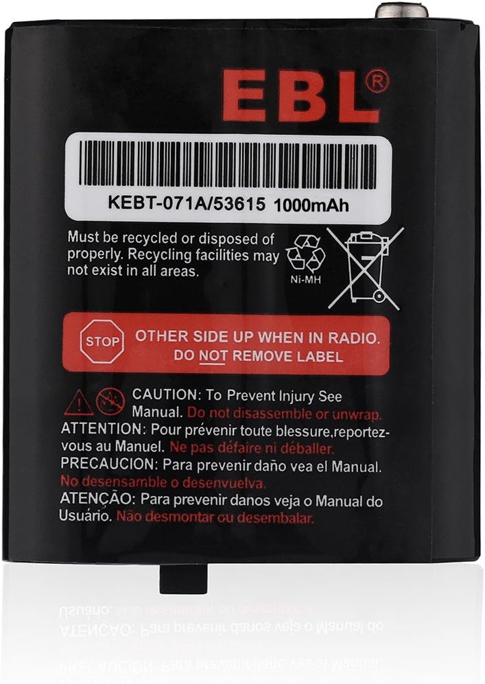 EBL 2 Packs 3.6V 1000mAh Two-Way Radio Rechargeable Batteries for 53615 KEBT-071A KEBT-071-B KEBT-071-C KEBT-071-D: Home Audio & Theater