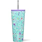 Corkcicle Disney Princess Cold Cup - Keeps Drinks Cold for 12 Hours - Triple-Insulated Stainless Steel - Straw & Screw-On Lid - Summer Drinkware Gift - Keeps Drinks Ice Cold - 24 oz - Ariel