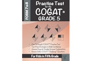 Practice Test for the COGAT Grade 5 Level 11: CogAT Test Prep Grade 5: Cognitive Abilities Test Form 7 and 8 for 5th Grade