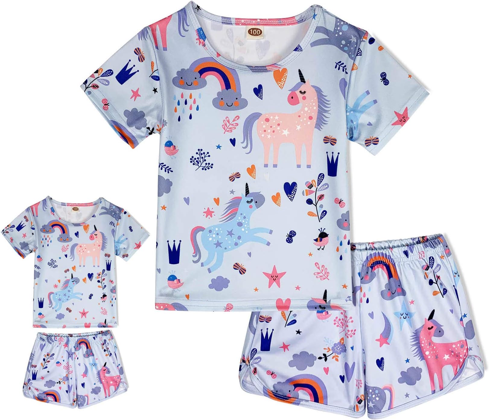 Girls' Matching Dinosaur Mermaid Unicorn Pyjama Sleepwear Set