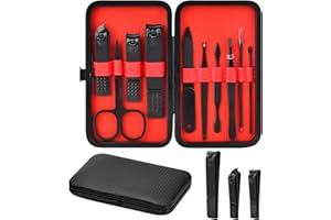 TERULLTASE Stocking Stuffers for Men Teen Boys - Manicure Set Christmas Gifts for Men Dad Boyfriend Teens Him Professional Stainless Steel Nail Clipper Kit Personal Care Tools Accessories w/Leather Travel Case