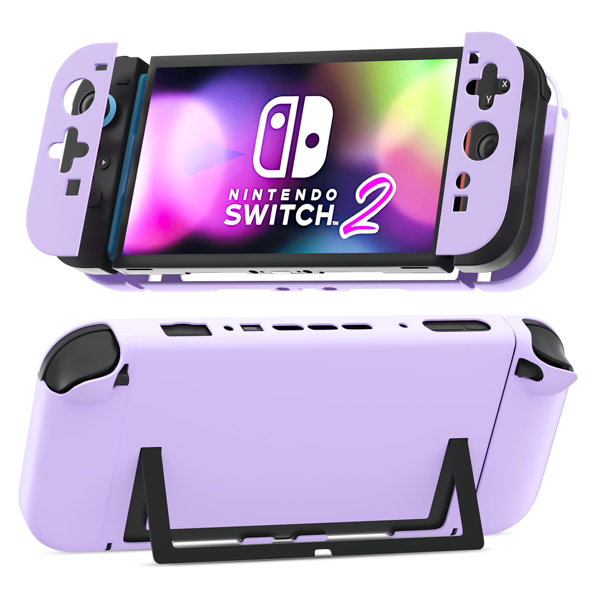 Photo 1 of [Easy Docking Version] GLDRAM Purple Case for Nintendo Switch 2 (2025), Dockable Hard Shell PC Protective Cover Skin for Switch 2 Console & Detachable Joycon Grip