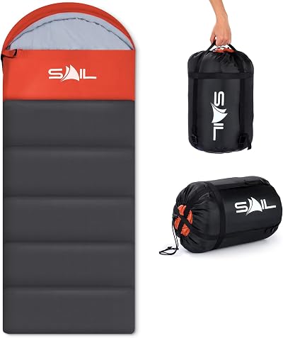 SAIL 4 Season Sleeping Bag for Kids & Adults Extra Wide 220x75cm Orange
