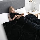 MOONLIGHT20015 Fleece Throw Blanket 150x200 cm 400 GSM Black view 5