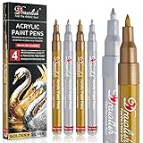 Acrylic Paint Pens - Permanent Markers 2 Gold Pens
