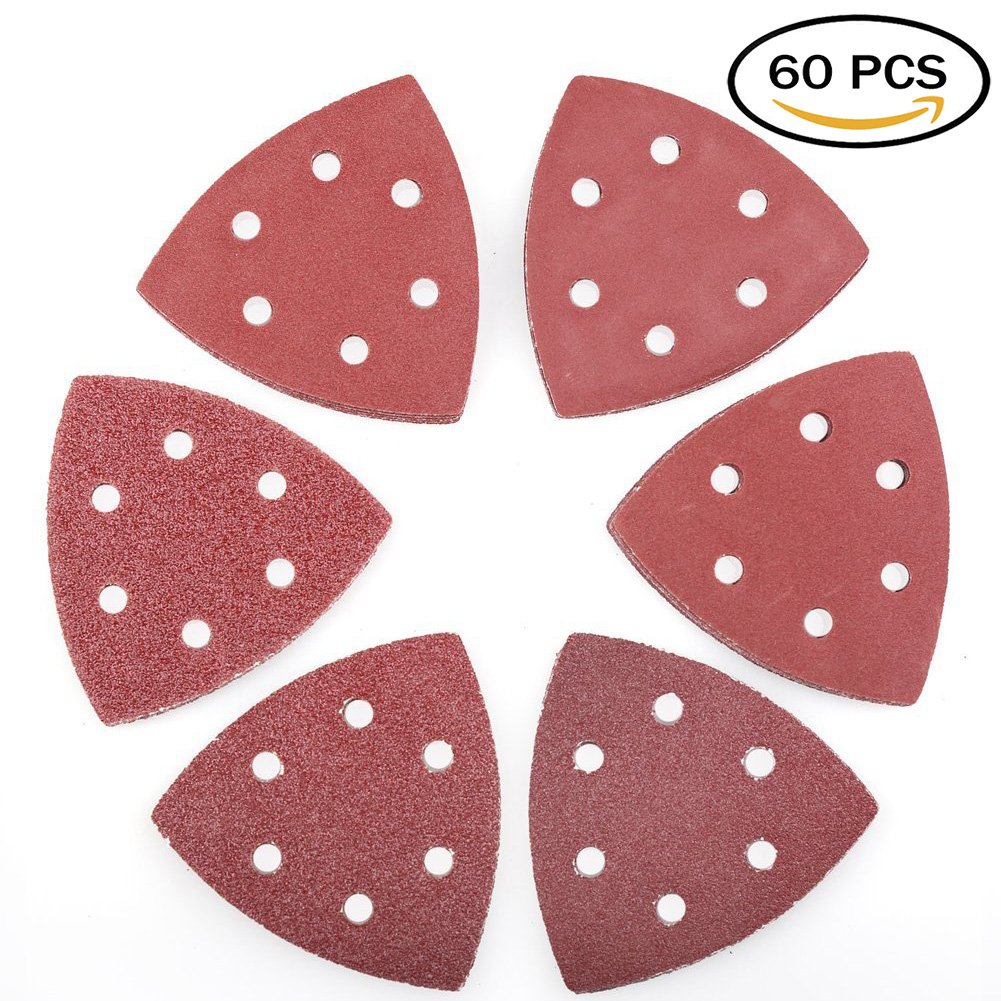 Hook and Loop Triangle Sandpaper Sanding Pads Sheets by LotFancy, 6Hole, eBay
