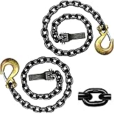 SENKEYFE 2 Pack 5/16" Trailer Safety Chains 35 Inch Trailer Chains with Clevis Slip Hook and Chain Retainer, G80 Chains 21,000 lbs Break Strength for Truck,Towing,Binding