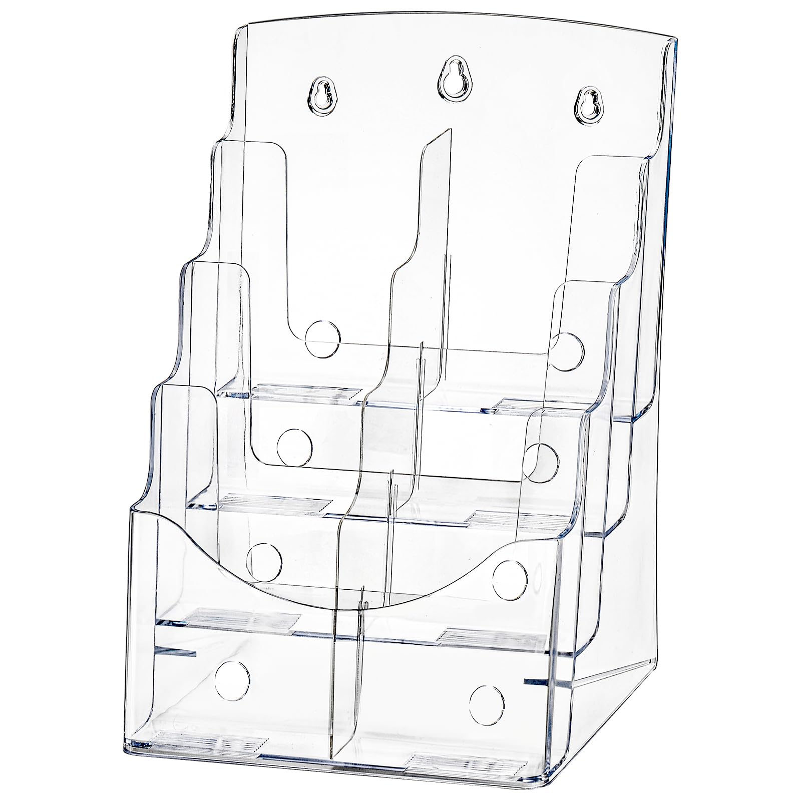 View 1 of **similar**Suwimut Acrylic Brochure Holder 8.5x11 Inch, 4 Tier Clear Literature Organizer Magazine Stand with Removable Divider for 4x9 Inch Brochures, Pamphlet Flyer Display Stand for Wall Mount, Countertop