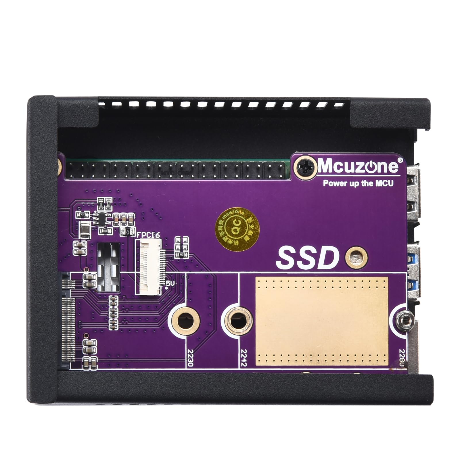 Metal Case for Raspberry Pi 5 with Pi 5 Active Cooler, Space for Hats, Add-on Boards, Cooler, and NVMe Hats (Black)