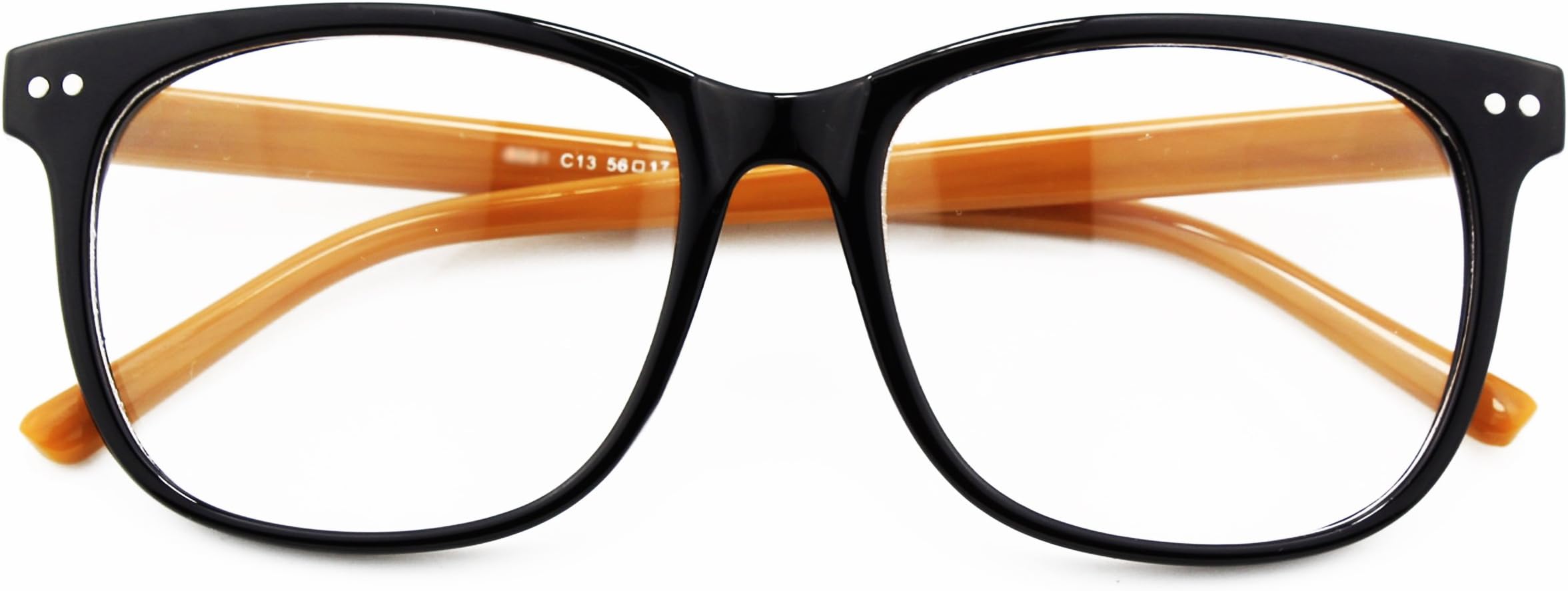 CGID CN81 Large Oversized Bold Frame UV 400 Clear Lens Horn Rimmed Glasses