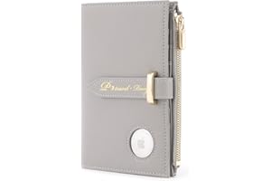 P TRAVEL · DESIGN P TRAVEL DESIGN Airtag Passport Wallet for Women, RFID Blocking, Premium Leather, Includes Card Holders, Grey