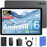 Hasskya Tablet 11 Inch, Android 16 Tablet with Keyboard Gemini AI, Obsidian | Octa T7250, 32GB+128GB, 8000mAh &amp; Fast Charge, 1920P IPS, 8+16MP Camera, with Case, Mouse &amp; Pen, WiFi+BT 5.0,GPS, Widevine L1
