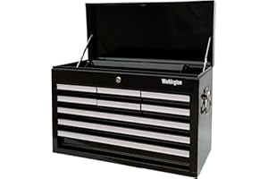 Workington Professional Industrial Portable Metal Tool Chest with 9 Drawers, 26" 9-Drawer Tool Chest Cabinet with Ball Bearing Drawer Slides, Steel Tool Storage Box Organizer 4016 Black
