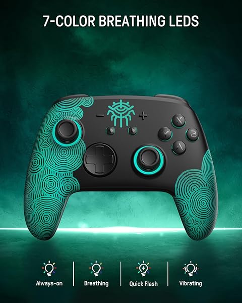 SWITCH 2 PRO CONTROLLER ONE-KEY WAKE UP FOR SWITCH2/OLED,FIREFLY SWITCH WIRELESS CONTROLLER WITH HALL EFFECT JOYSTICKS, NFC FUNCTION, BLACK BLUETOOTH REMOTE GAMEPAD WITH 7 LED/PADDLE/TURBO/MOTION