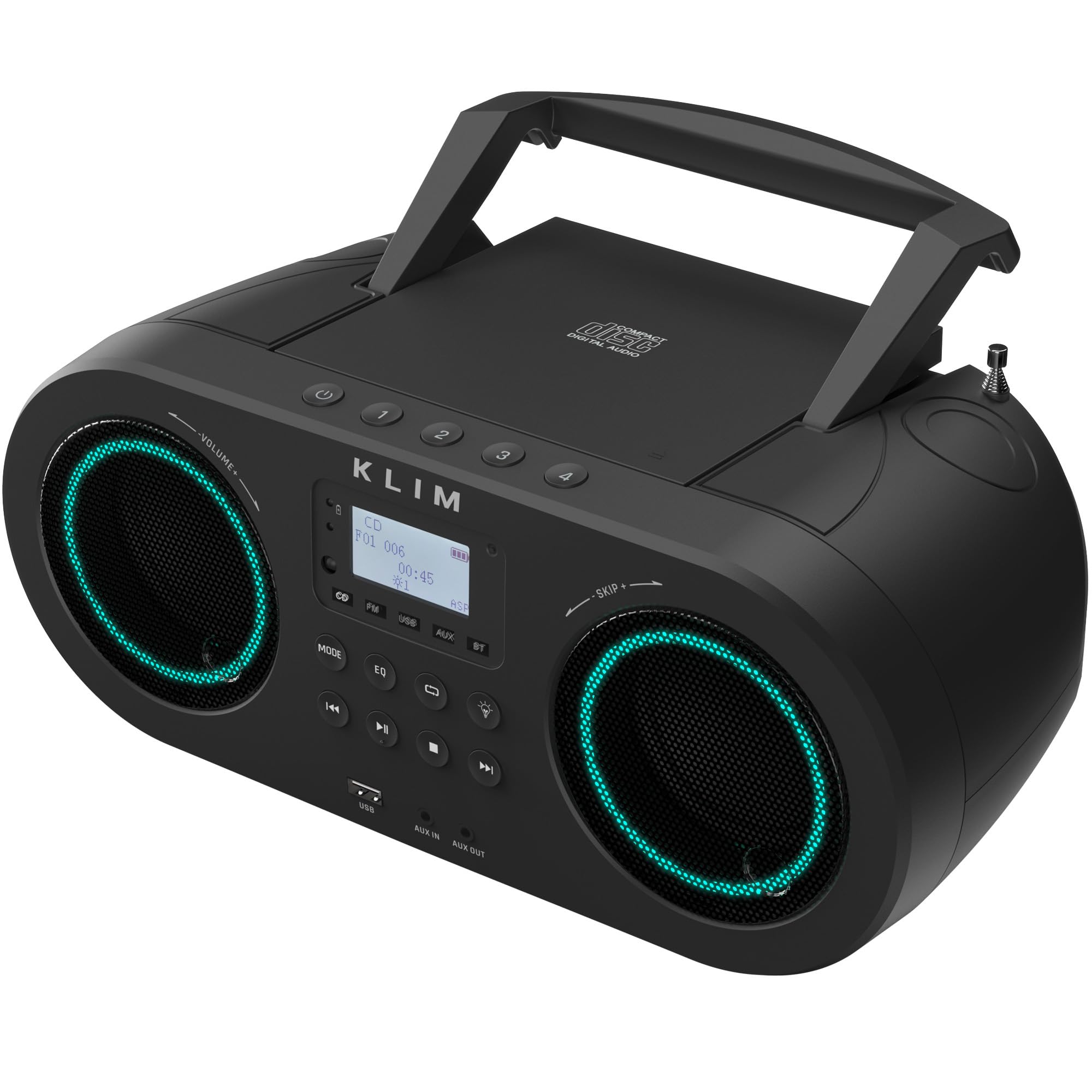 KLIM B5 CD Player Portable Boombox, FM Radio with CD Player Bluetooth ...