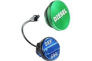 Zlirfy Diesel Fuel Cap,Car Accessories Aluminum Fuel Cap Combo Pack,Diesel Fuel tank Cap,Magnetic Green Diesel Fuel Cap and A