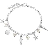 ADITA GOLD 925 Sterling Silver - Pearl Bracelet for Women - 3mm Round Pearls - Adjustable 16-18cm Chain - June Birthstone Jewelry - Elegant Gift Anniversary Bracelet for Women