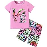 Afsmlys Kid Toddler Girl Butterfly Printed Short Sleeve T-Shirt + Waist Shorts Set 2PC Clothing For Summer