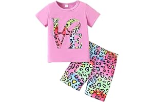 Afsmlys Kid Toddler Girl Butterfly Printed Short Sleeve T-Shirt + Waist Shorts Set 2PC Clothing For Summer