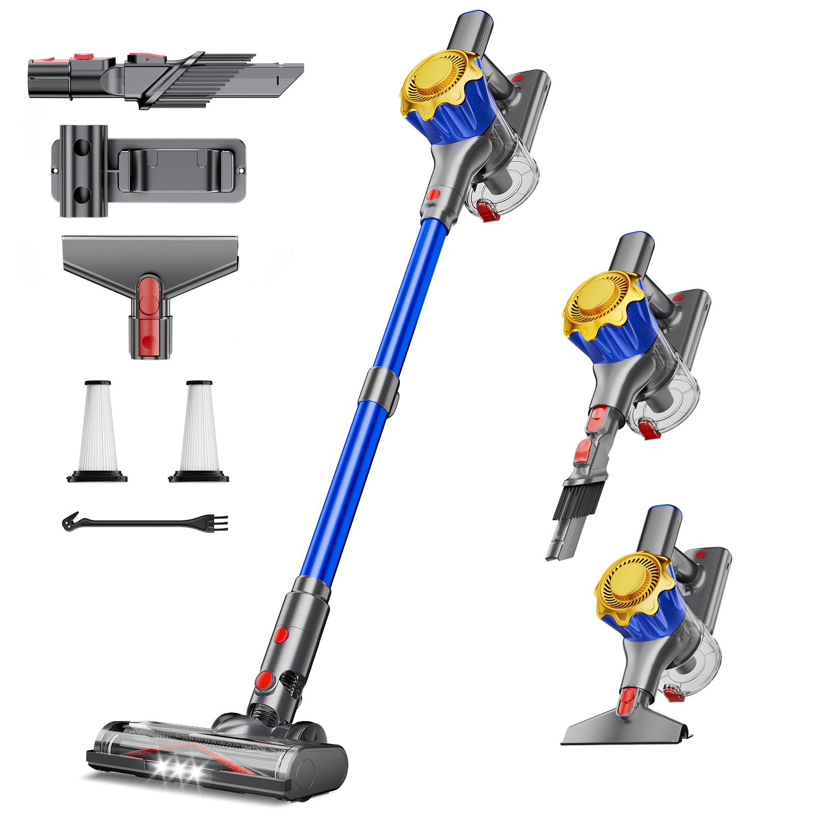 Photo 1 of ****PARTS ONLY,NON FUNCTIONAL ***** MBYULO Cordless Vacuum Cleaner, 580W 50Kpa Powerful Stick Vacuum, Up to 70Mins Rechargeable Battery, Vacuum Cleaners for Home Anti-Tangled Lightweight Handheld for Hardwood Floor, Carpets, Pet Hair