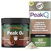 EarthNutri PeakO2 Workout Supplement - Mushroom Supplement for Pre Workout Endurance & Athletic Performance – No Additives, No Fillers – Supports Stamina, Strength & Recovery - 60 Servings