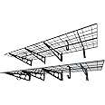 FLEXIMOUNTS 2-Pack 2x6ft Garage Shelving with Hooks 24-inch-by-72-inch Wall Shelf Garage Storage Racks Floating Shelves, Black