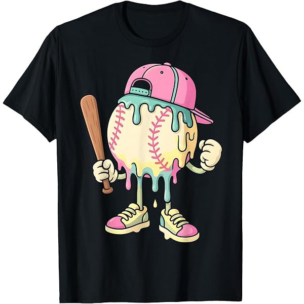 Ice Cream Drip Graphic T-Shirt - Unisex Soft Cotton Tee With Screen-Printed Melted Ice Cream Design (Multiple Colors Available) - View #4