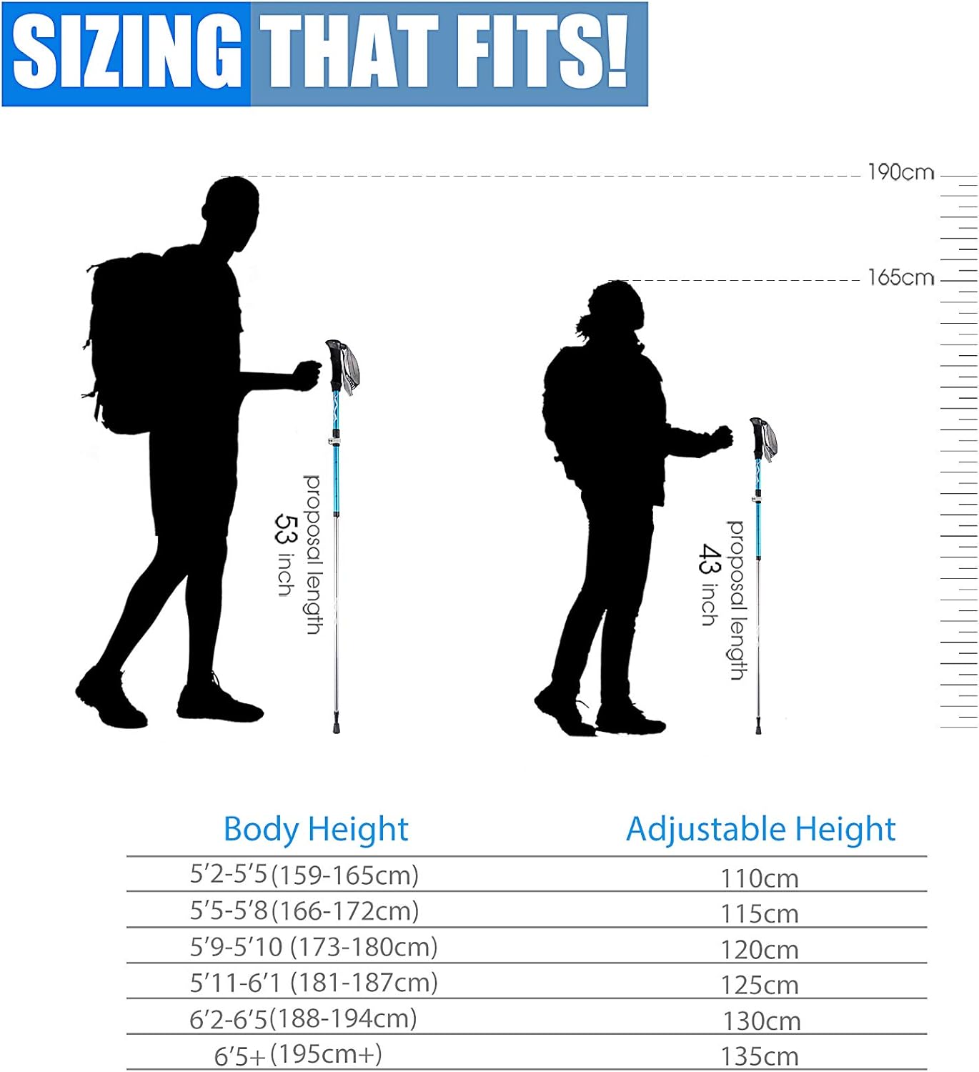 Koviti Trekking Poles - Collapsible Hiking Poles 2pc Pack, Strong Lightweight Walking Sticks with 8 Season Accessories, Aluminum Alloy 7075, Adjustable Quick Lock for Hiking, Camping : Sports & Outdoors