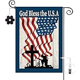 Baccessor 4th of July Patriotic Garden Flag God Bless America Double Sided Memorial Day Independence Day Garden Yard Flag Outdoor Outside Holiday Decoration 12.5 X 18 Inch