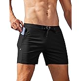 AI'MAGE Men's Swim Trunks Quick Dry Swim Briefs Sexy Bathing Suit Zip Pockets Swimwear with Mesh Lining