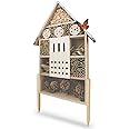 wildlife friend Insect Hotel XXL Standing - bee Hotel with Stand 30 inch, Metal roof - Large Wild bee Hotel - Insect House for Bees, Ladybugs and Butterflies | Insect Hotel kit