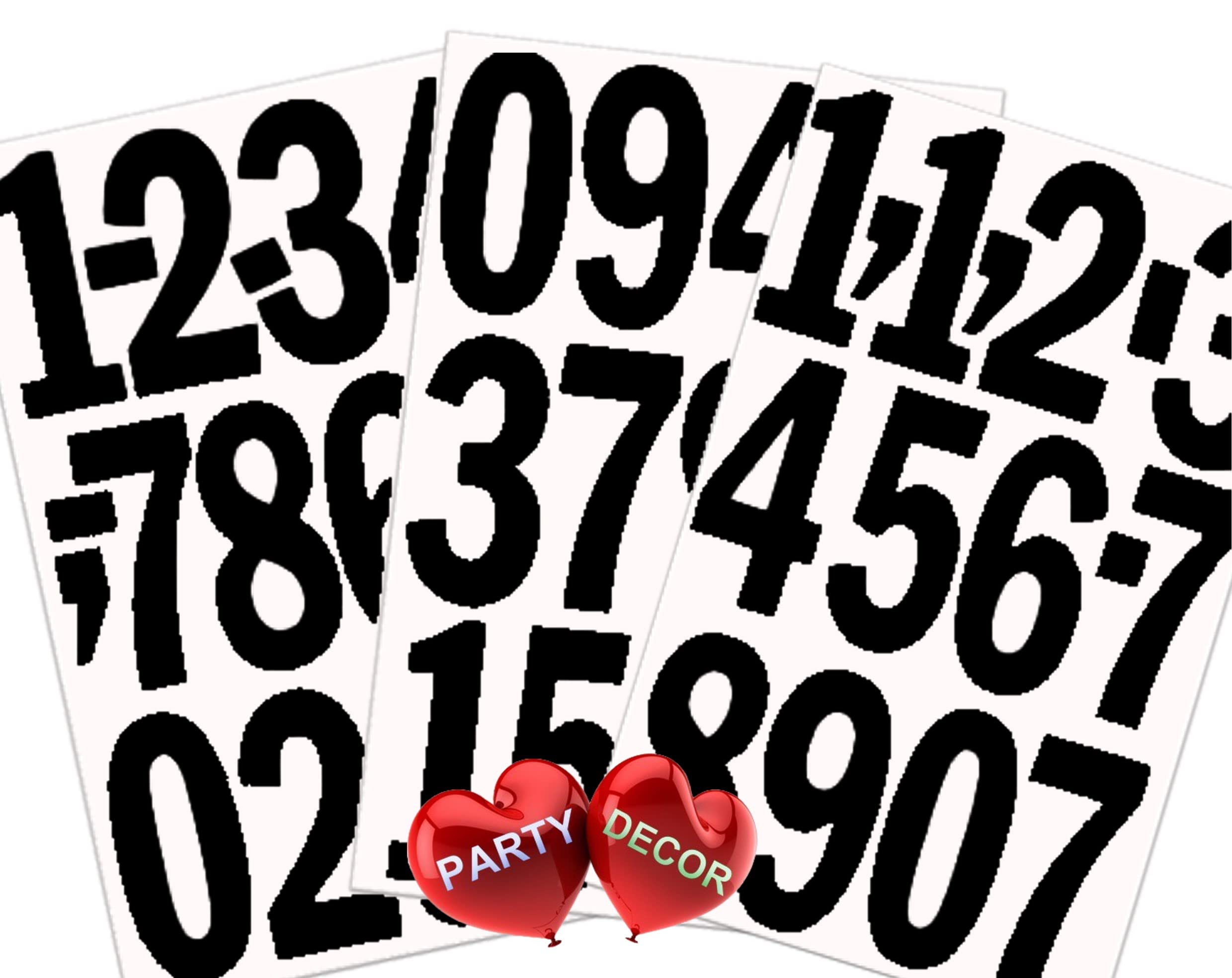 1 x Set of 35 Black 4" Numbers - Self Adhesive Waterproof Durable Vinyl Stickers - Cut to the sticker Shape - size 100mm