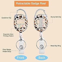 Retractable Badge Holder, Cute Print Pattern Belt