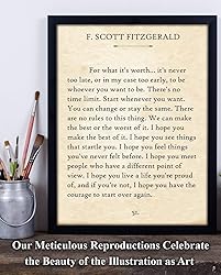 F. Scott Fitzgerald Quotes Wall Art-For What It's