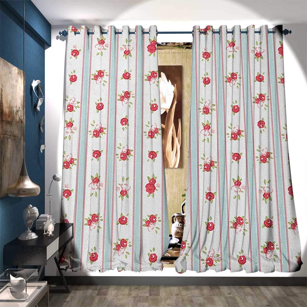 Amazon Com Window Curtain Drape Vertical Borders Cute Rose Blooms
