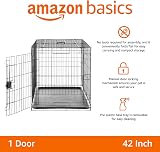 Amazon Basics XL Metal Dog Crate with Tray 106.7 x 71.1 x 76.2 cm Black view 2