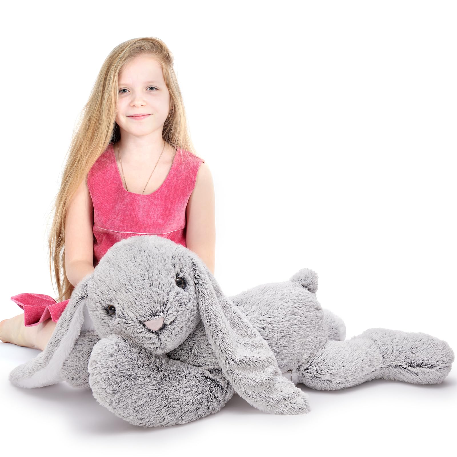 Photo 1 of BENINY Giant Bunny Stuffed Animal 31", Large Easter Stuffed Bunny Plush Toy for Girls Boys Kids, Big Gray Rabbit Body Pillow Gift for Chirstmas Birthday Baby Shower