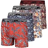 ED HARDY Mens Boxer Briefs 4 Pack, Soft Fabric Underwear, Pull On Closure, Machine Washable Comfortable Stretch Boxers