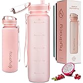 Hydracy Water Bottle with Time Marker -Large BPA Free Water Bottle & No Sweat Sleeve -Leak Proof Gym Bottle with Fruit Infuser Strainer & Times to Drink -Ideal for Fitness Sports & Outdoors
