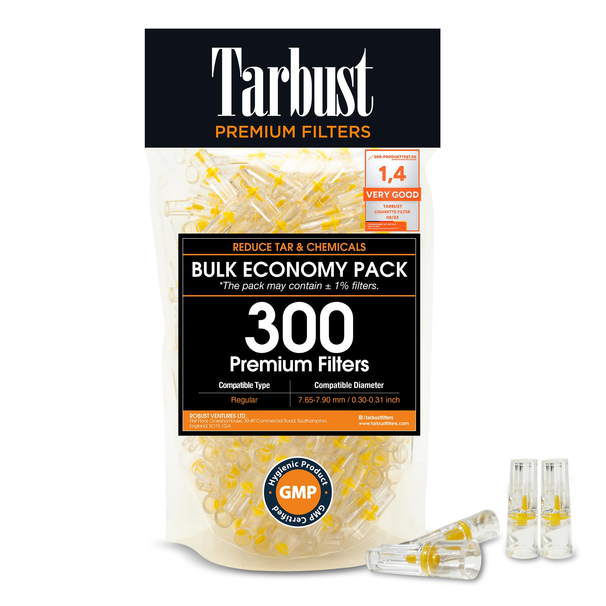 Photo 1 of Tarbust 300 Cigarette Filters That Remove Tar and Chemicals, Reusable Filter Tips, Tar Blockers, Smart Filters for Cigarettes Tips, Regular & King Size