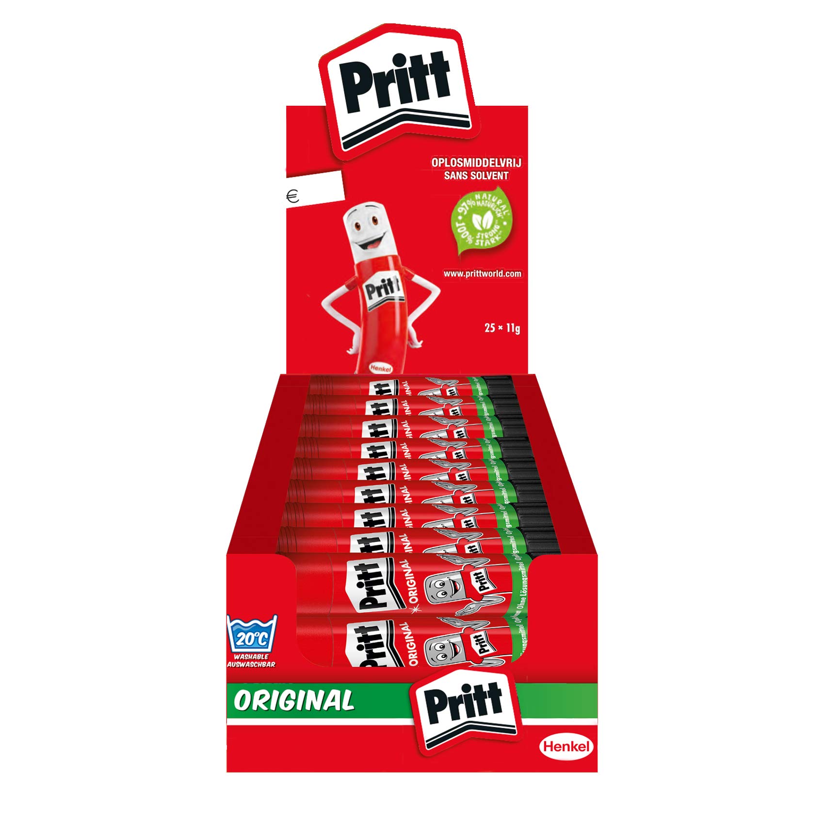 Pritt PKS11 Display Box with 25 Original Glue Sticks 11 g
