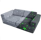 MeMoreCool Kids Play Sofa Bed 10-Piece Modular Foam Couch Glow Stars view 8