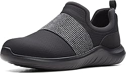 Clarks Women's Nova Way Sneaker, Black/Black, 12