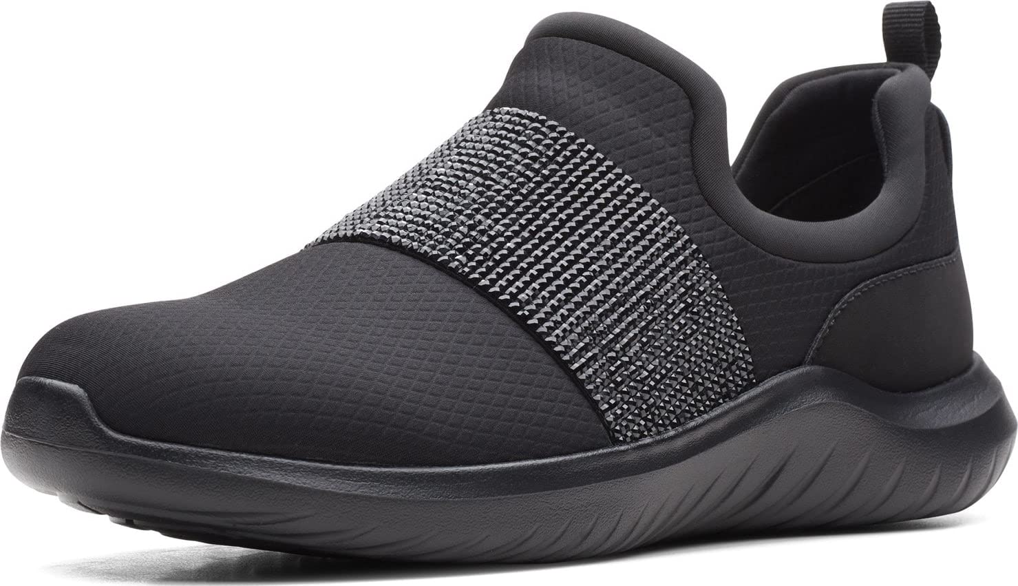 Clarks Women's Nova Way Sneaker, Black/Black, 12
