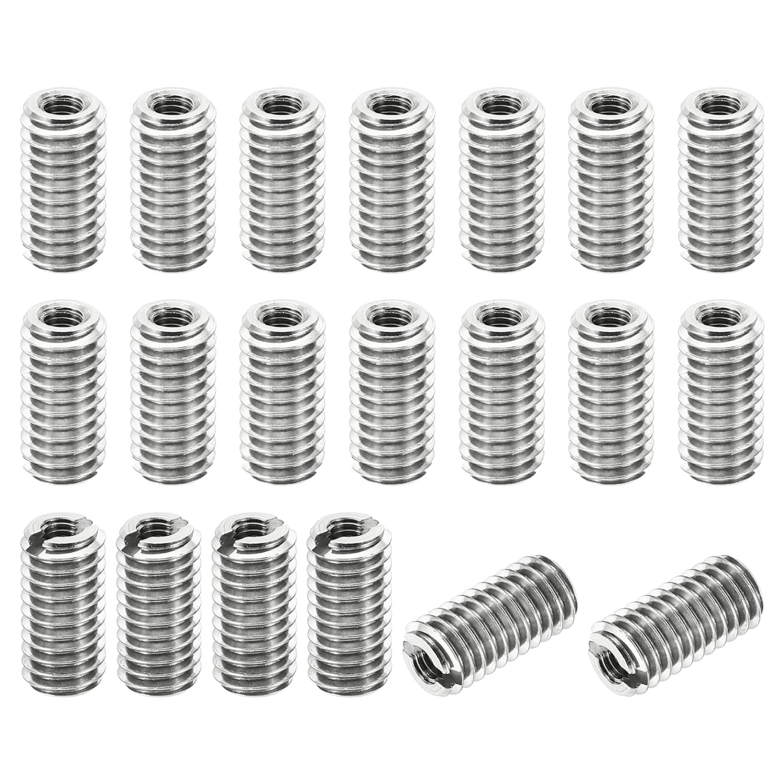 PATIKIL Thread Adapters Sleeve Reducing Nut, 20 Pcs M6x1 Male to M3x0.5 Female Repairing Insert Nut Screw Reducer Stainless Steel Fastener 12mm