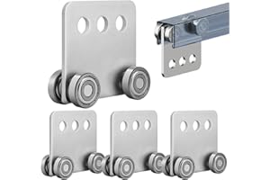 4Pcs 4 Wheel Trolley Assembly Rollers Four Bearing Trolley Assembly for 1-5/8" Wide and All 1-5/8" or Taller Strut Channel