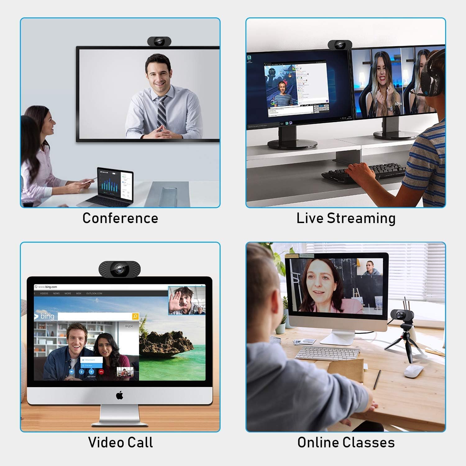 Webcam with Microphone, Wansview 1080P Web Camera for Windows/Mac OS PC, Laptop, Computer, Desktop, USB 2.0 Plug and Play, for Live Streaming, Video Call, Conference, Recording, Online Classes, Game : Electronics