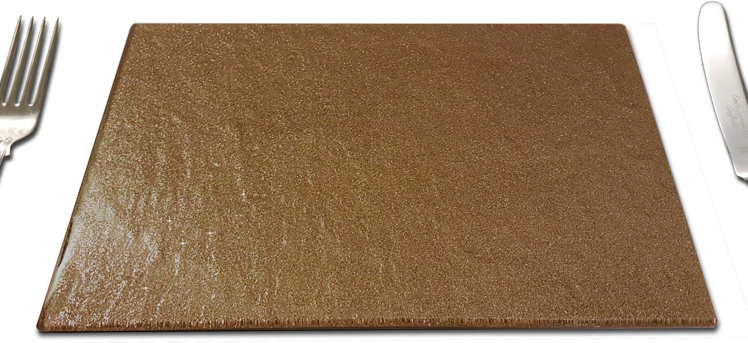 Fused Glass Placemats in Sahara Glitter Set of 2