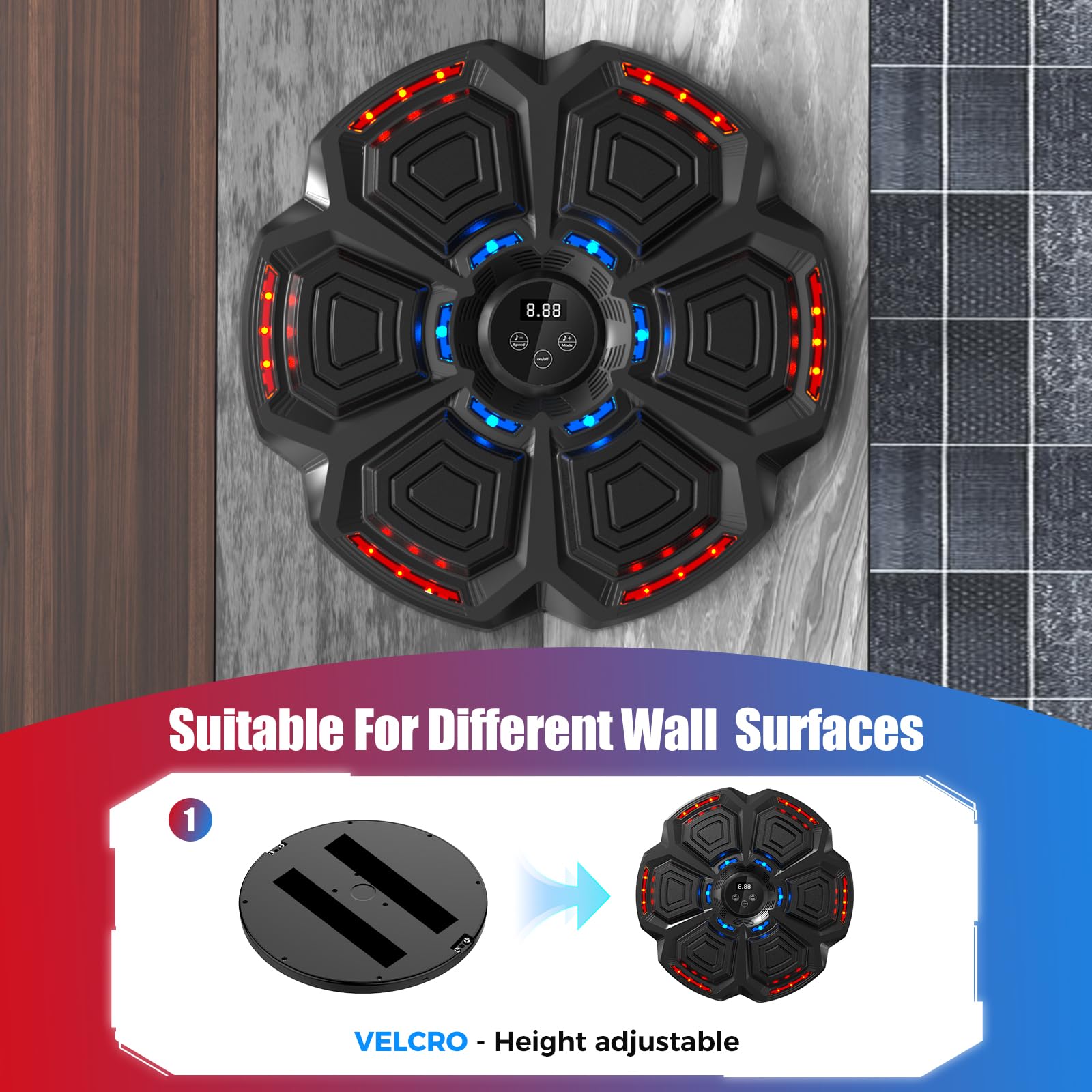 LOLBOX Music Boxing Machine for Adults,Bluetooth Smart Boxing Traineing Machine,Wall Target Punching Workout for Kids,Reflex Training Suitable for Home,Office,Gym,Fun Fitness Equipment